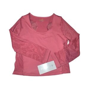 Athleta Pacer Mesh crop Top-Berry Rose-Size S-NWT Athletic Running Pink Winter